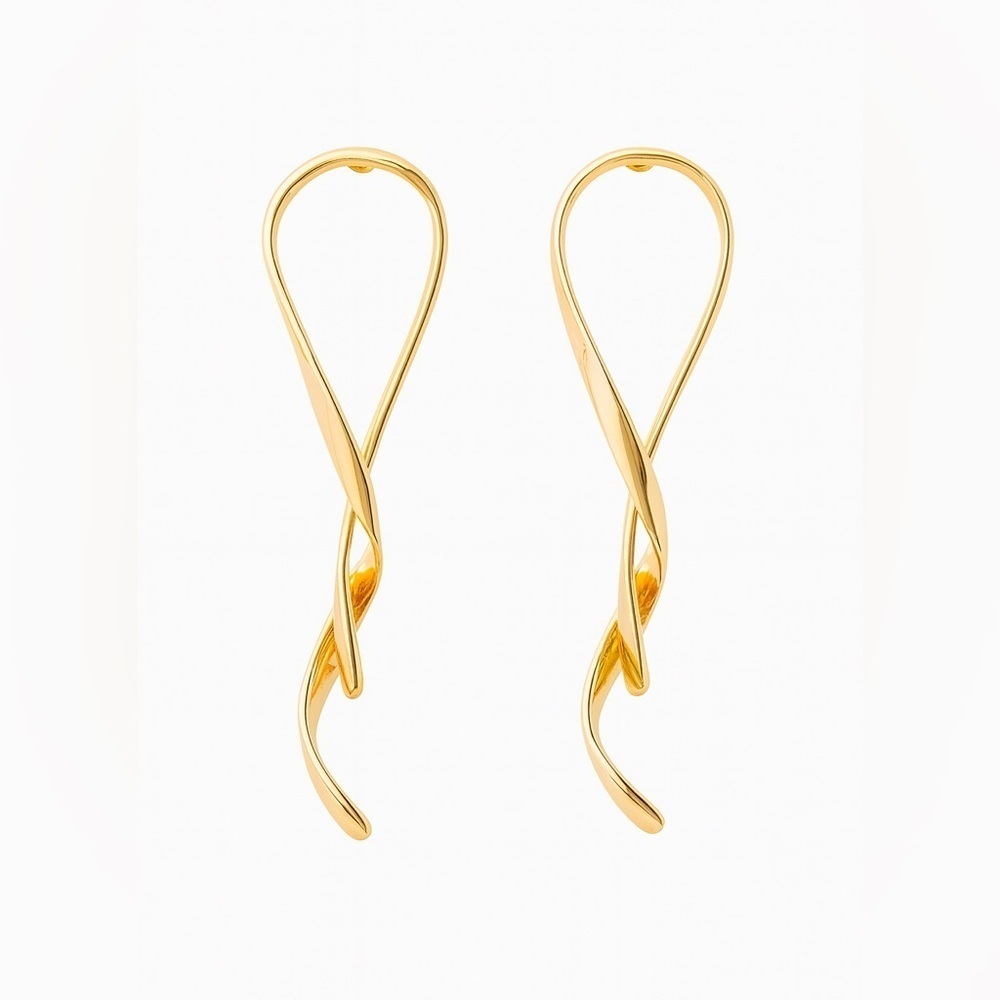 Italian Style Gold Twisted Earrings